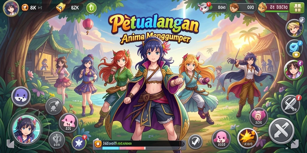 Tampilan screenshot 8ZK dengan karakter anime yang beraksi.