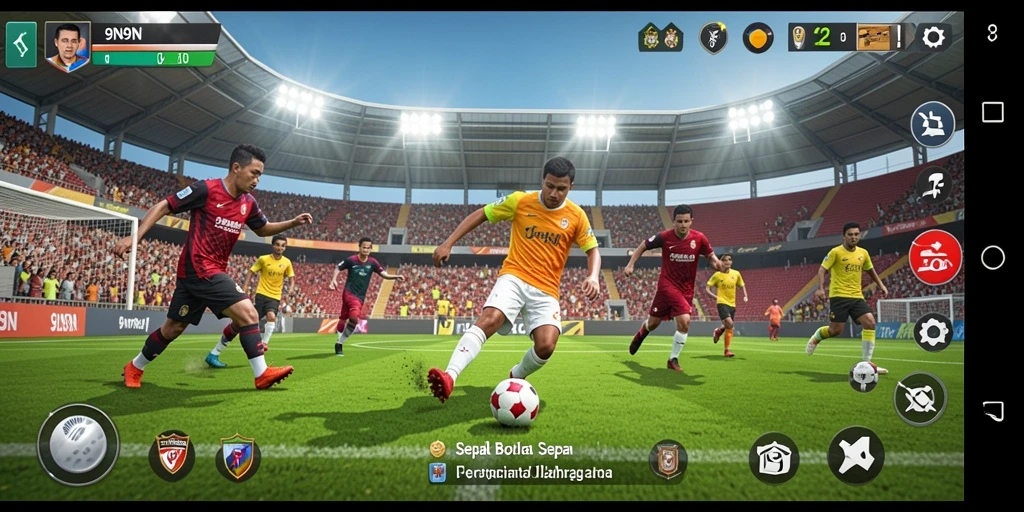 Gameplay seru dalam 9N9N yang menguji keterampilan dan strategi sepak bola.