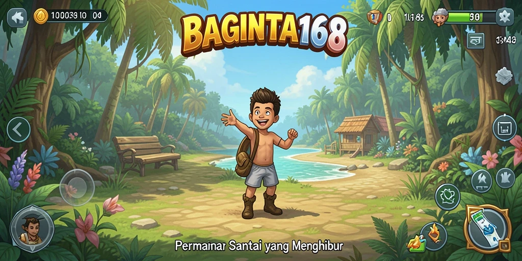 Tangkapan layar gameplay BAGINTA168 menampilkan suasana permainan santai yang seru.