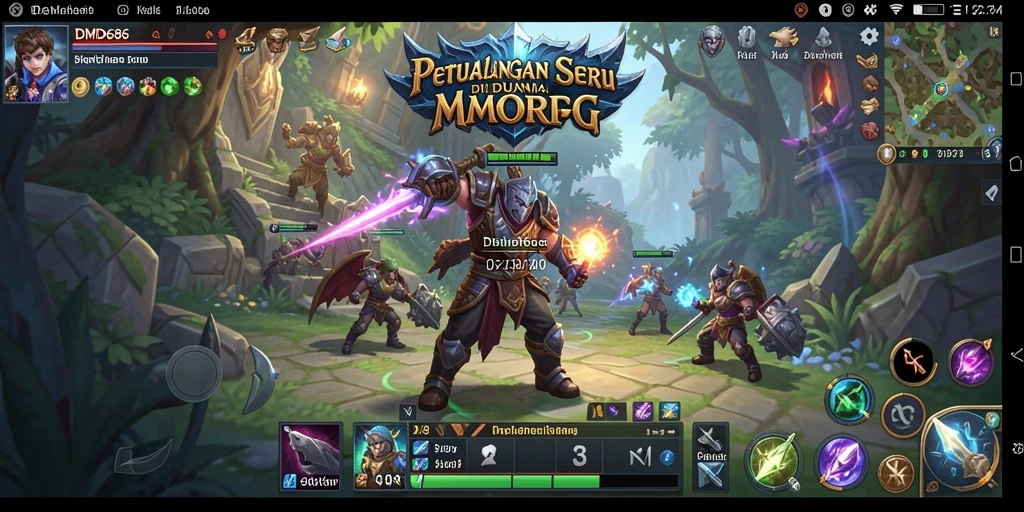 Tangkapan layar DMD686 menunjukkan gameplay epik dalam dunia MMORPG.
