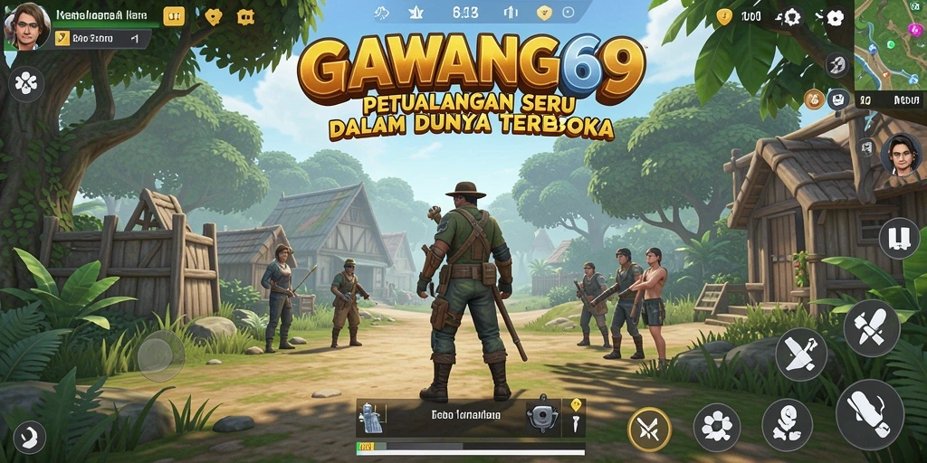 Tampilan gameplay GAWANG69 yang menunjukkan dunia terbuka yang luas.