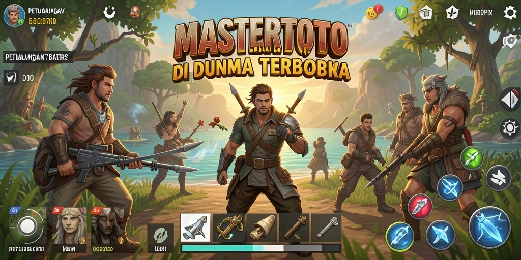 Tangkapan layar MASTERTOTO menampilkan aksi eksplorasi di dunia terbuka.