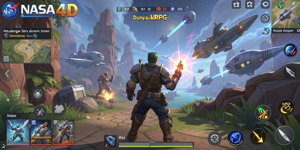 Tampilan gameplay seru dalam misi petualangan ARPG.
