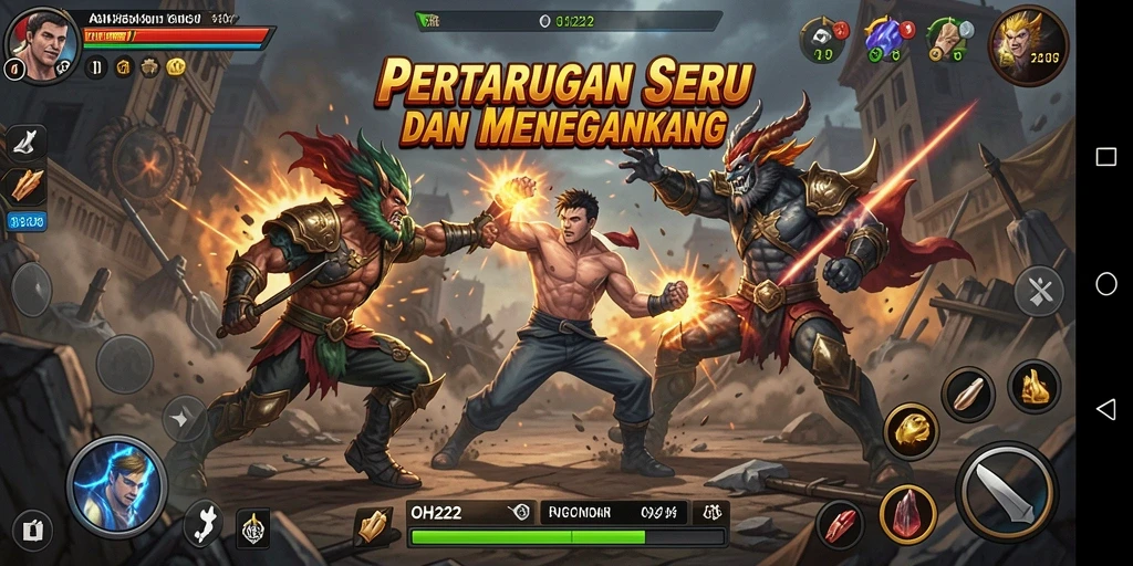 Tangkapan layar gameplay <strong>OH222</strong> dengan pertarungan seru dan karakter yang menarik.