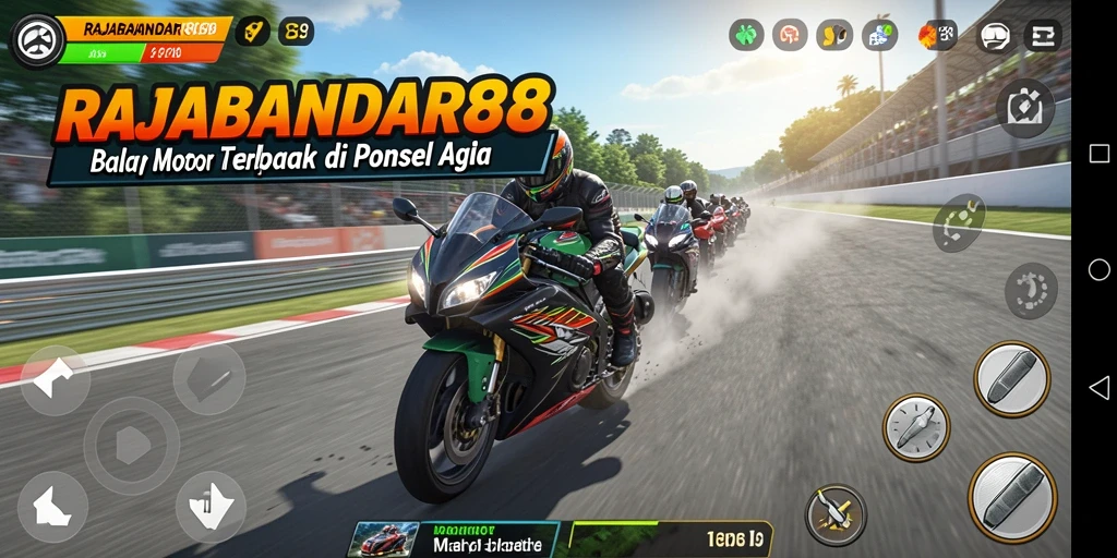 Gameplay seru RAJABANDAR88 saat balapan motor.