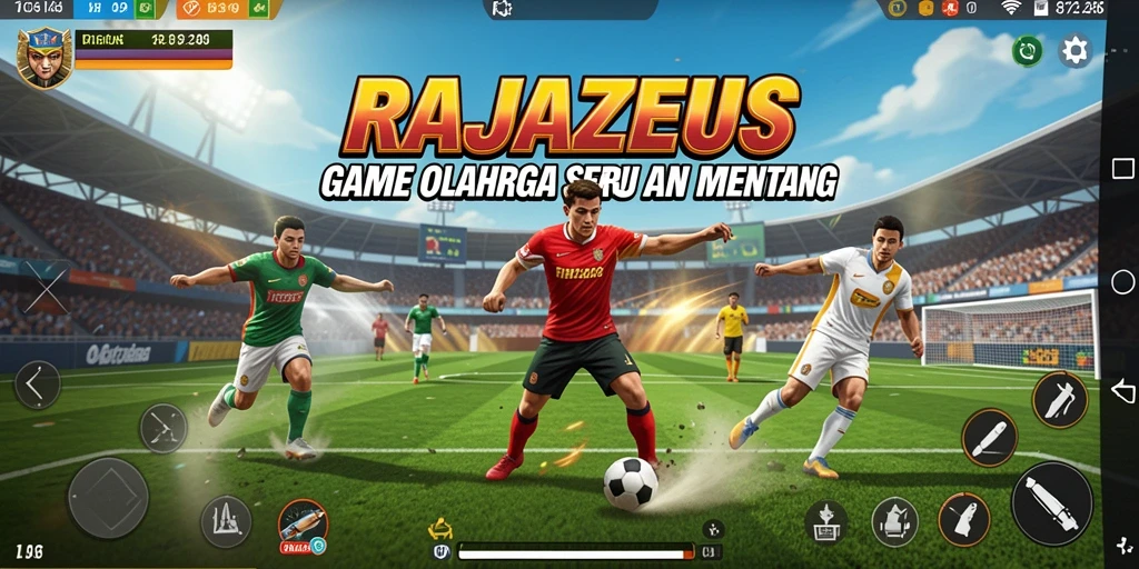 Screenshot gameplay RAJAZEUS menampilkan aksi seru olahraga.