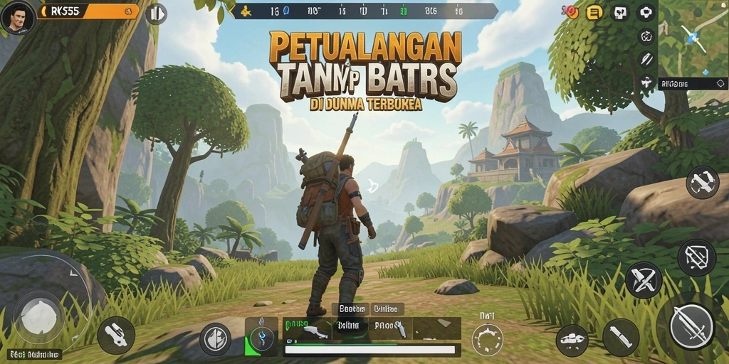 Tangkapan layar gameplay RK55 dengan aksi eksplorasi dunia terbuka yang menakjubkan.