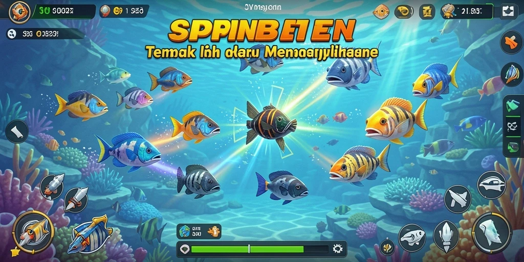 Tampilan gameplay SPINBET yang seru dengan aksi menembak ikan.