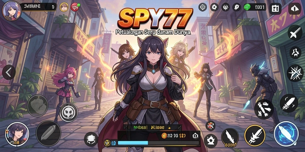Tampilan gameplay SPY77 yang seru dan penuh aksi dalam dunia Anime.