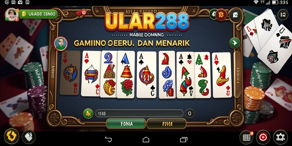 Tampilan gameplay Domino dalam ULAR288 yang seru dan interaktif.