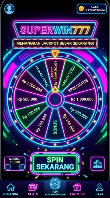 Tampilan antarmuka aplikasi superwin777 yang menarik dan mudah digunakan.