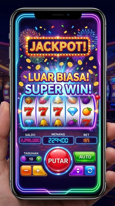 Beranda aplikasi superwin777 dengan opsi unduh yang jelas dan teratur.